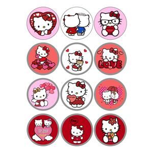 Valentine's Day Pinback Buttons 12pc - 2.25" Cartoon Metal